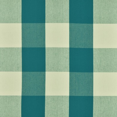 BIG CHECK 596 TEAL Green COTTON Fire Rated Fabric Buffalo Check  Fire Retardant Print and Textured  Fabric